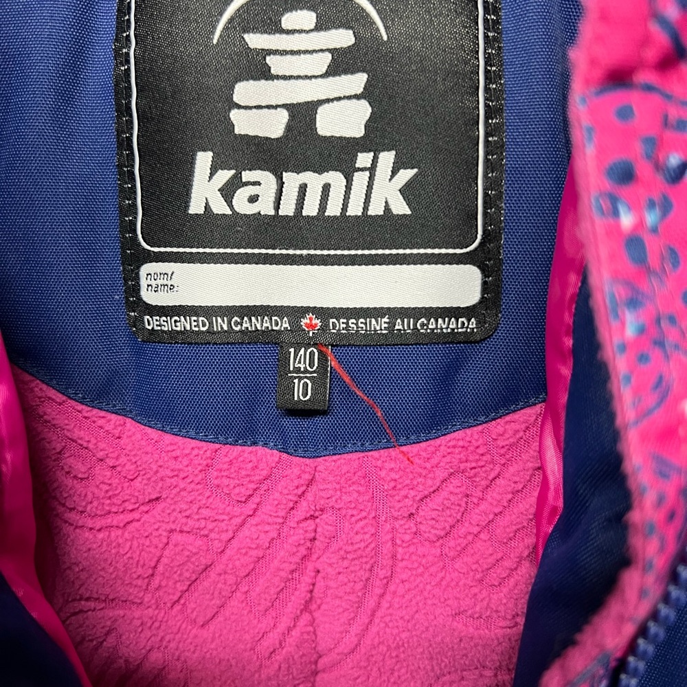 Kamik‎ Blue Jacket with Pink Accents.   Winter/snow - Picture 3 of 3
